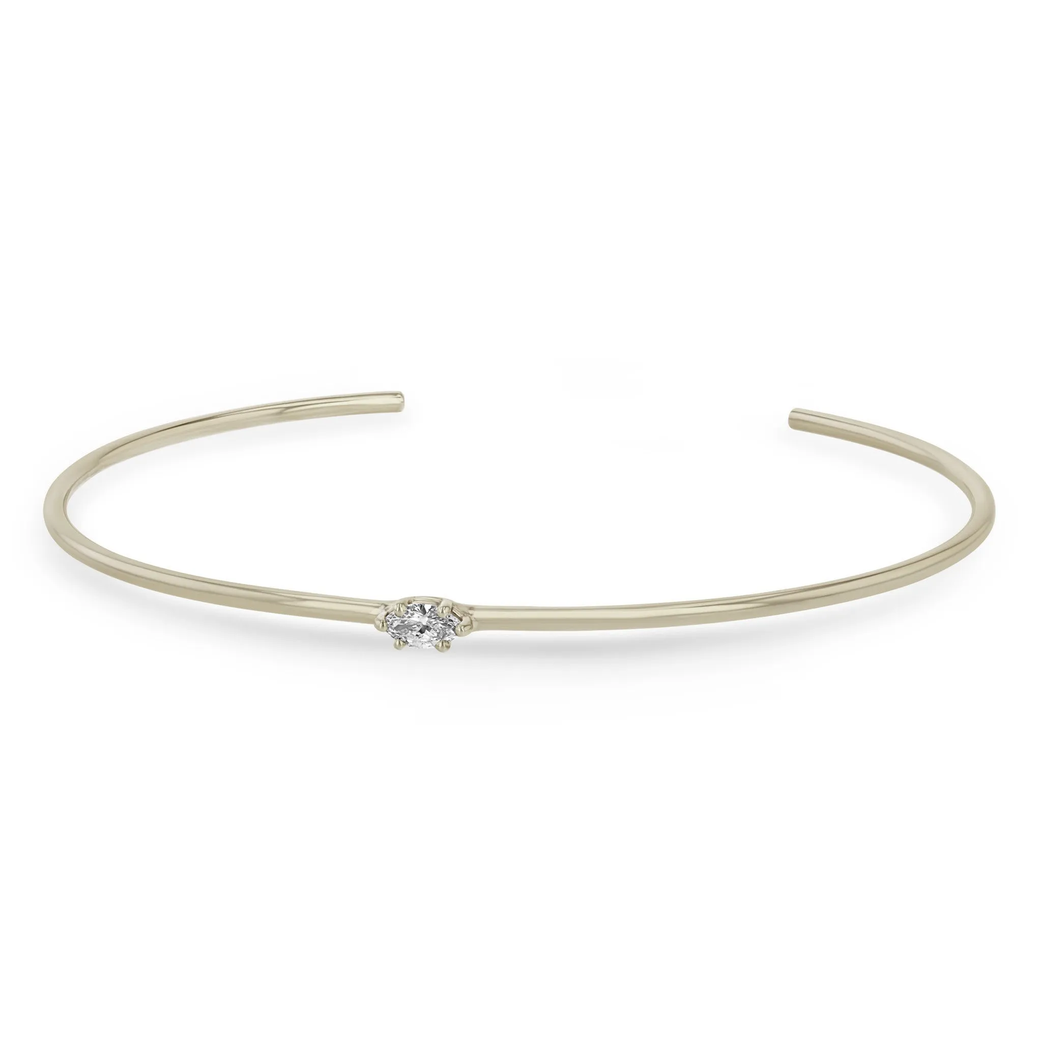 14k Single Marquise Diamond Cuff