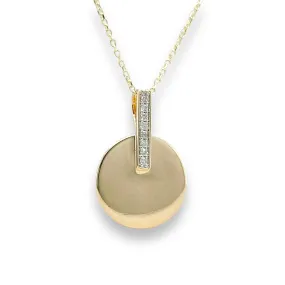 14K Y Gold 0.38ctw Disc Diamond Pendant