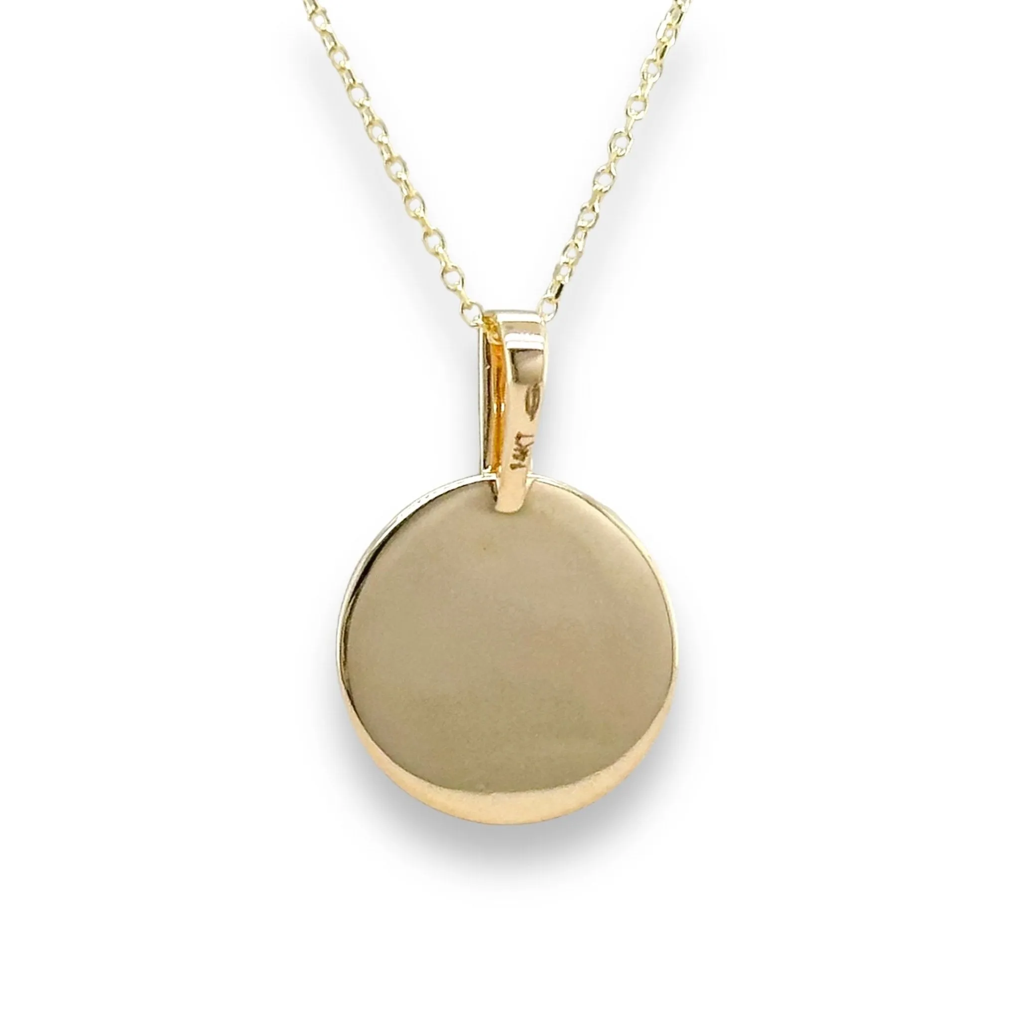 14K Y Gold 0.38ctw Disc Diamond Pendant