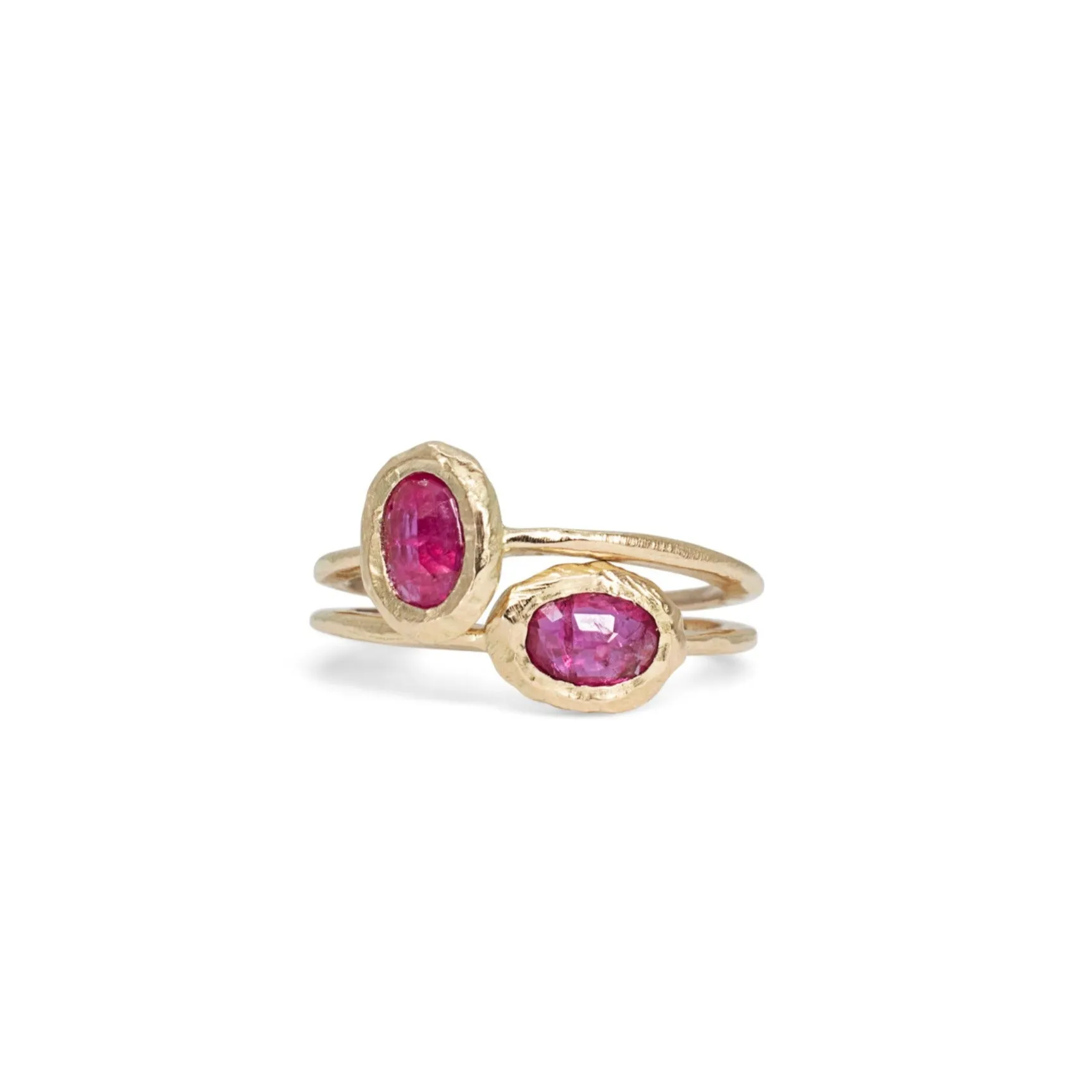 18K Oval Stone Ring in Ruby