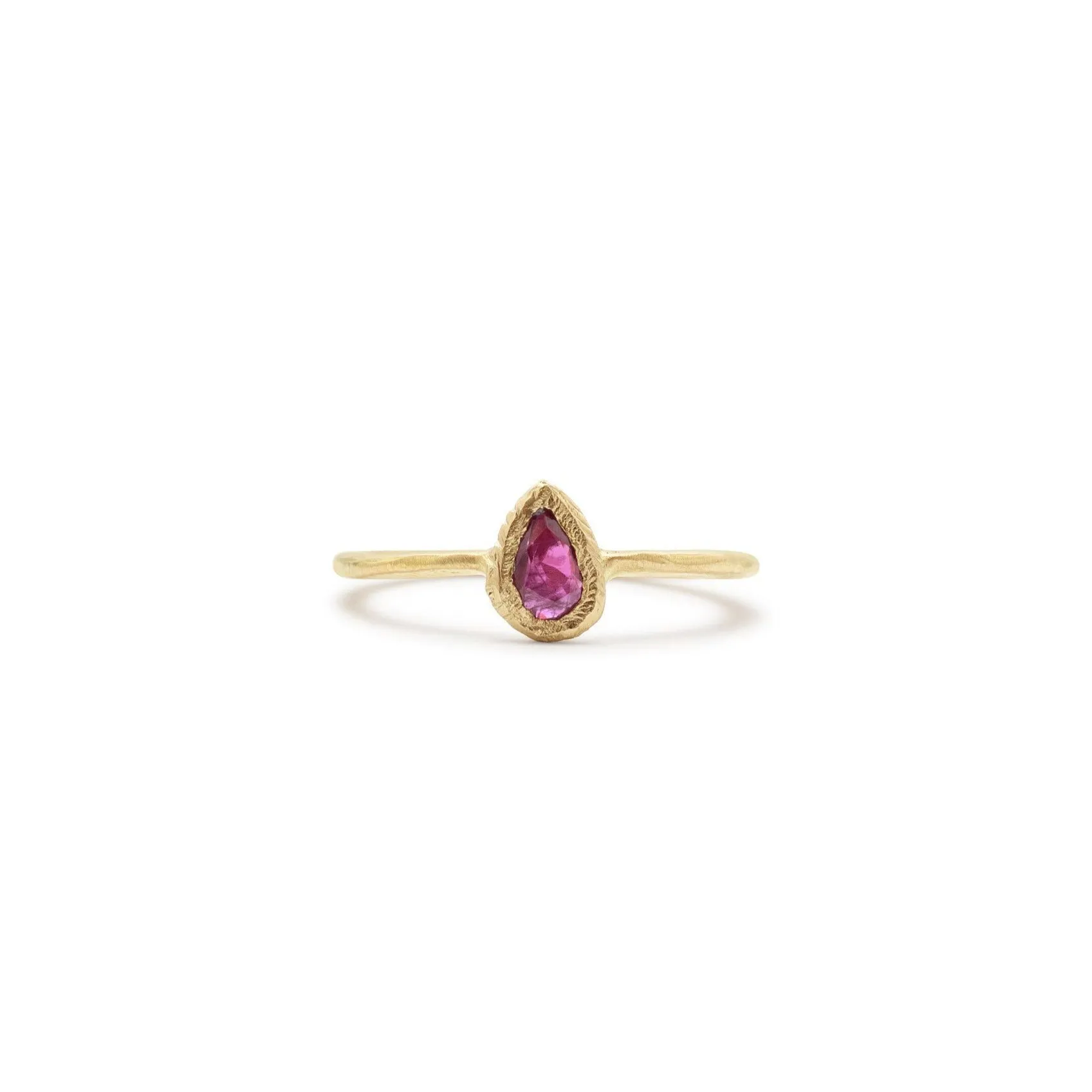 18K Teardrop Ring in Ruby