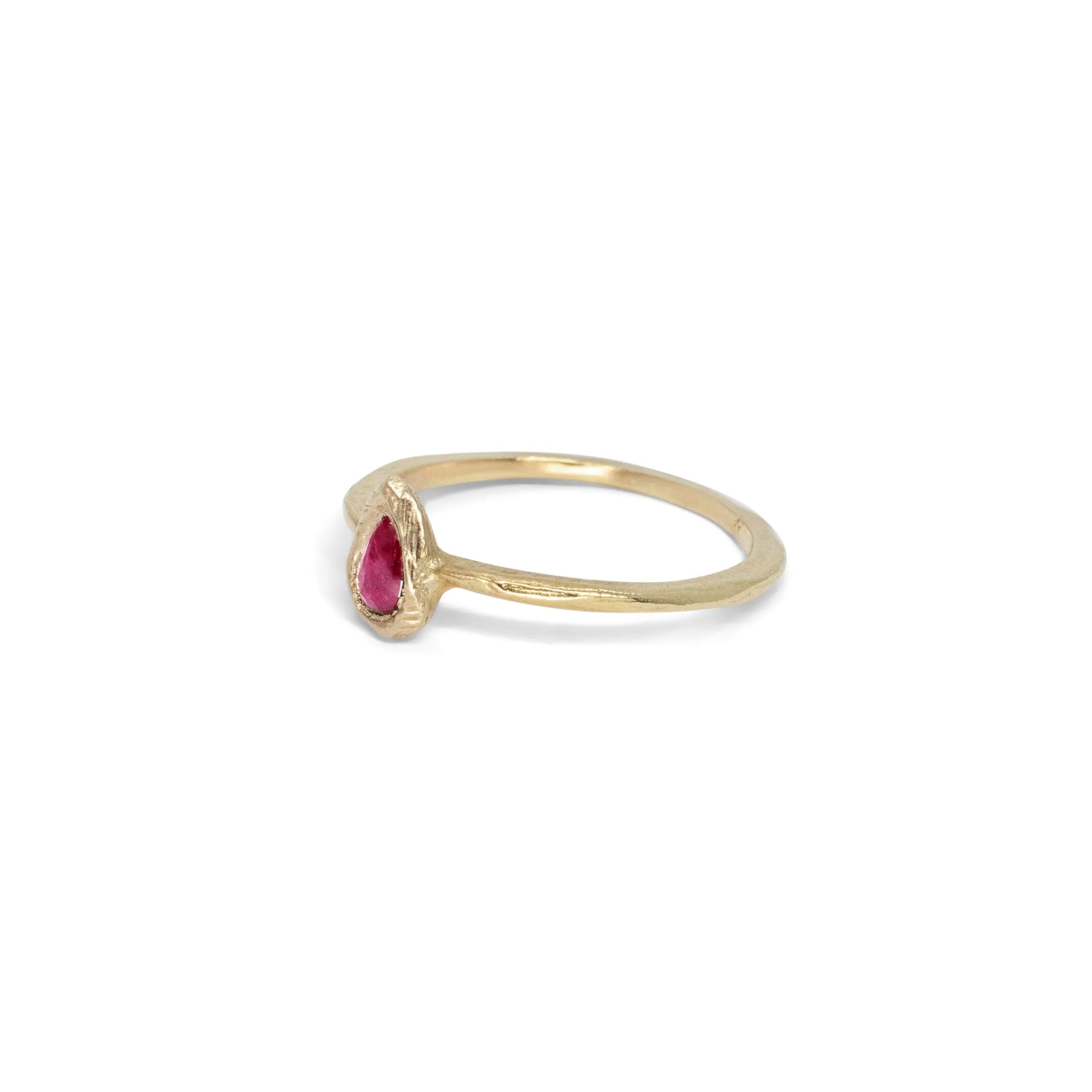 18K Teardrop Ring in Ruby