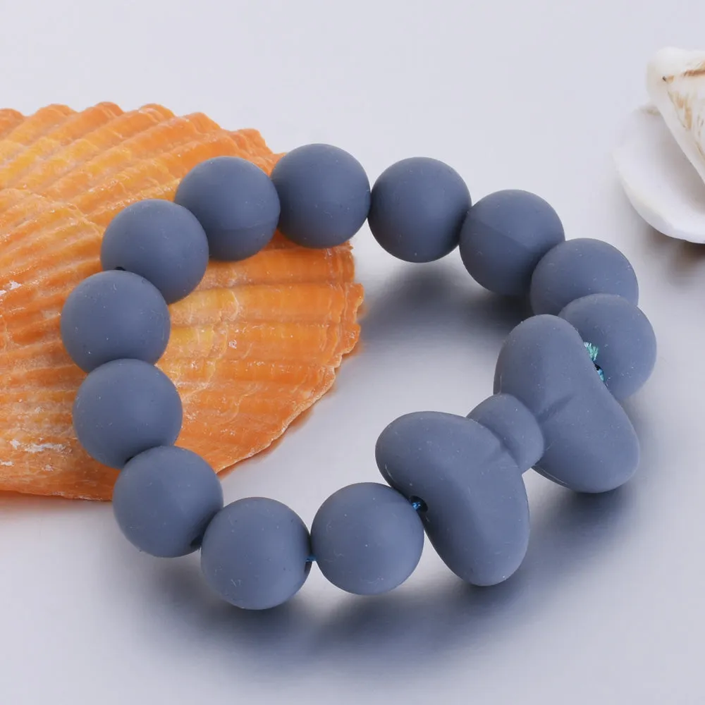 20mm Round Silicone Beads for Jewellery bpa free beads Food grade silicone sensory beads Safe Supplies blue 10pcs