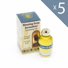 5 x Anointing Oil Lion of Judah 12ml - 0.4oz From Holyland (5 bottles)