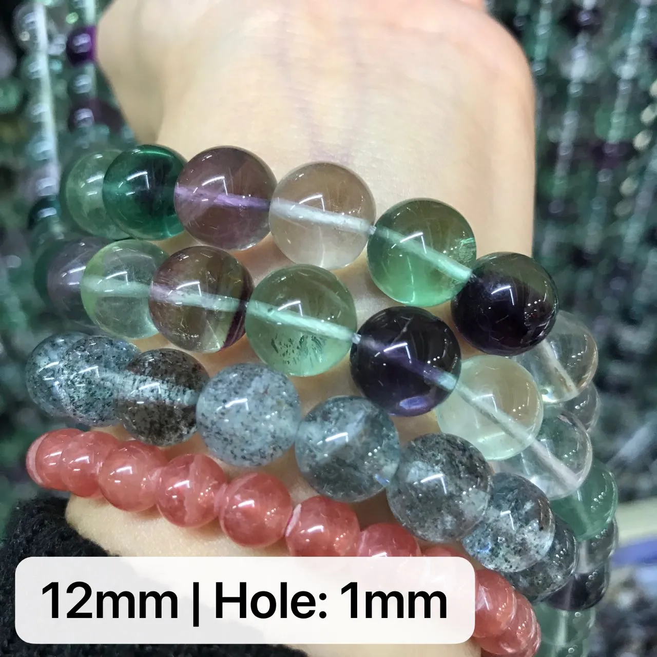 6-12mm High-quality Assorted Fluorite Round Bead Strands for DIY Jewelry Project