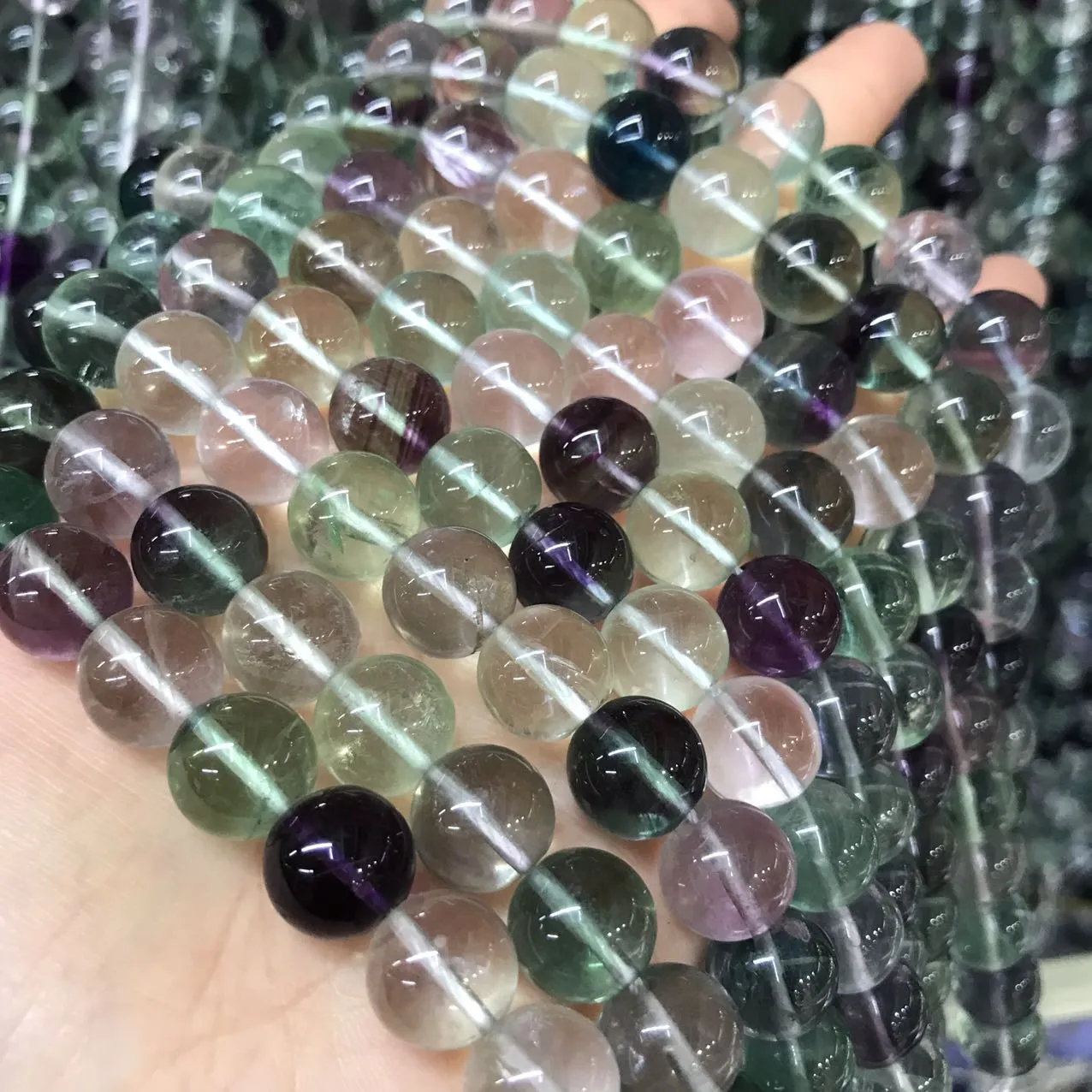 6-12mm High-quality Assorted Fluorite Round Bead Strands for DIY Jewelry Project