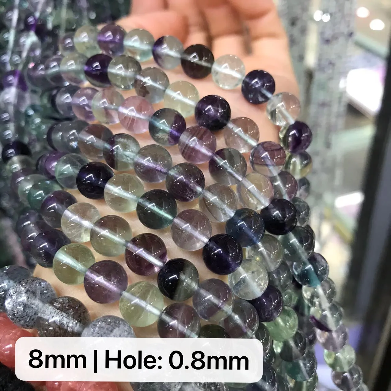 6-12mm High-quality Assorted Fluorite Round Bead Strands for DIY Jewelry Project