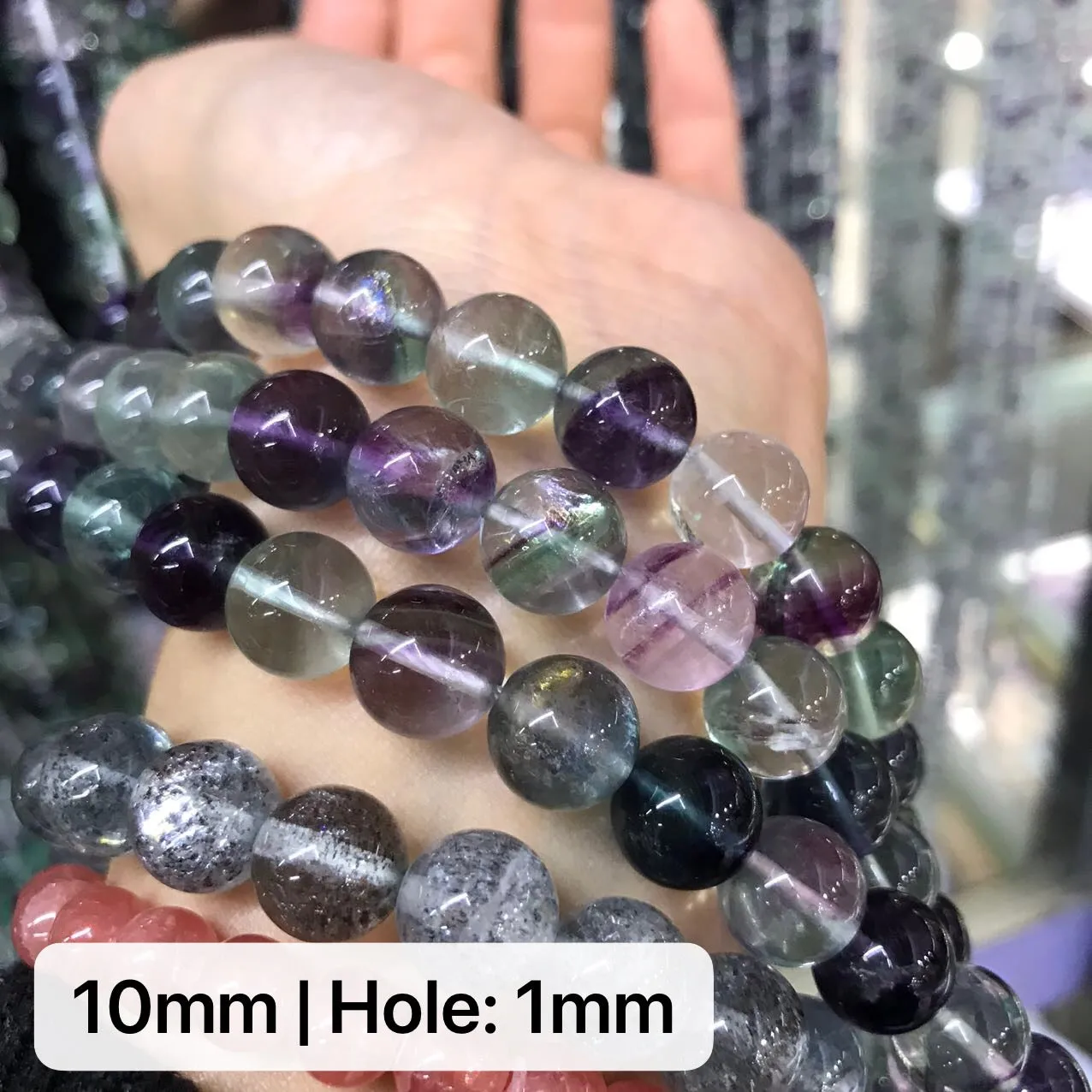 6-12mm High-quality Assorted Fluorite Round Bead Strands for DIY Jewelry Project