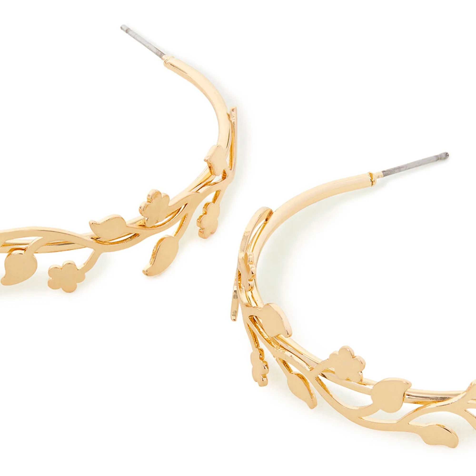 Accessorize London Women's Floral Overlay Hoop Earrings