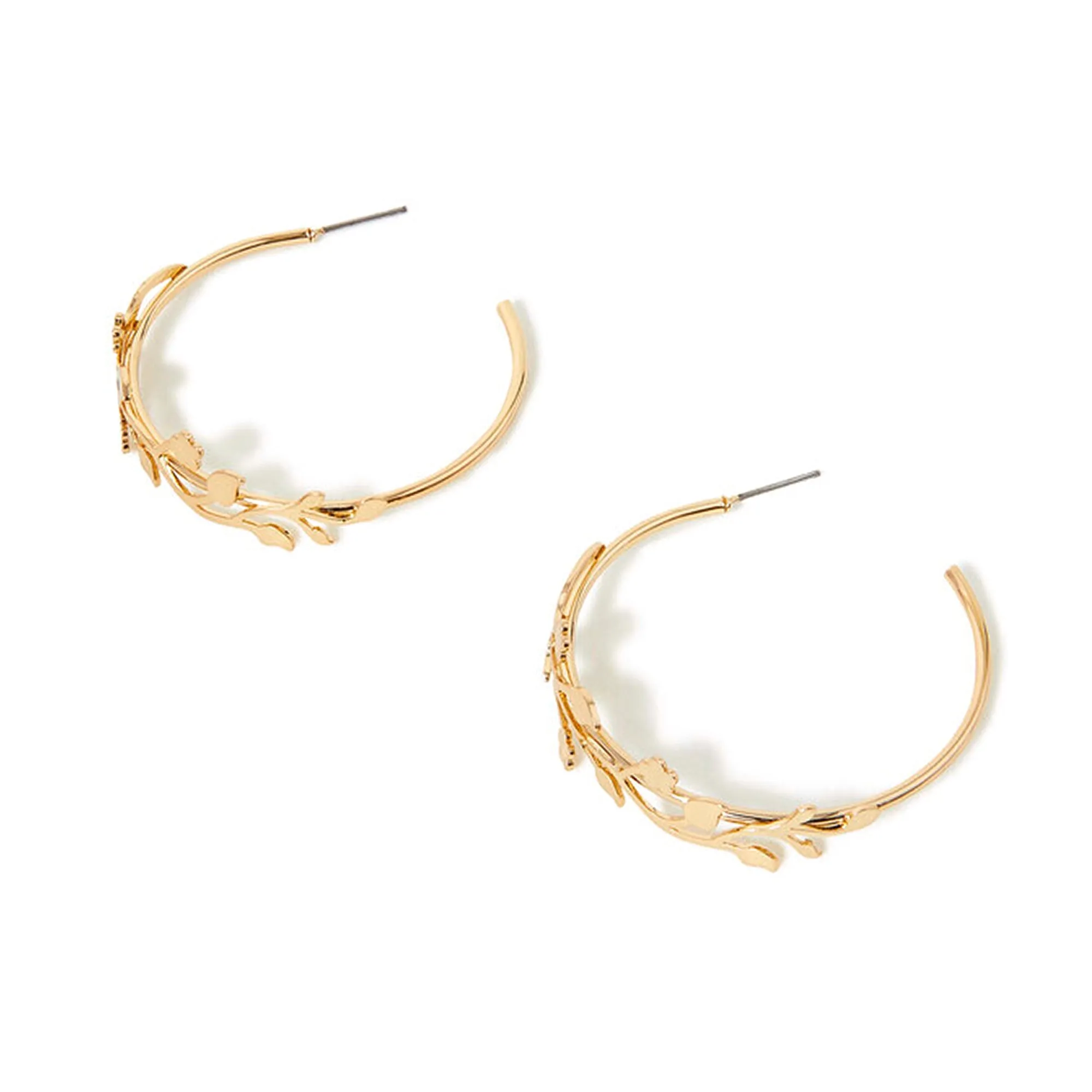 Accessorize London Women's Floral Overlay Hoop Earrings