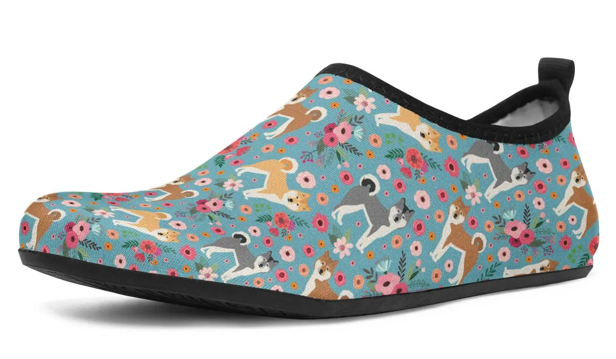 Akita Flower Aqua Barefoot Shoes