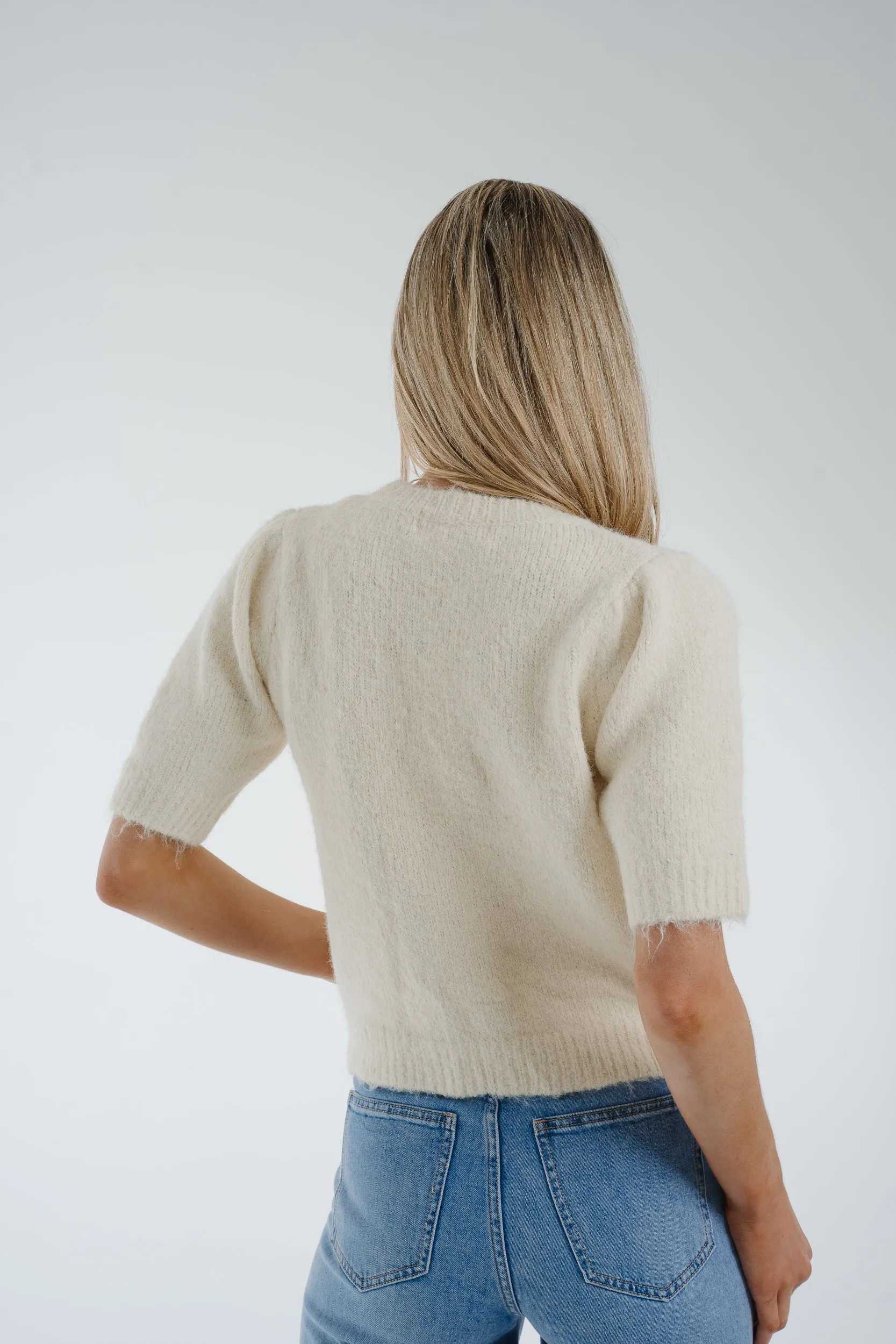 Ally Embroidered Floral Jumper In Cream