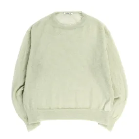 AURALEE KID MOHAIR SHEER KNIT PULLOVER LIGHT GREEN