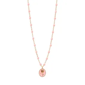 Baby Pink Rose Necklace, Rose Gold, 16.5"