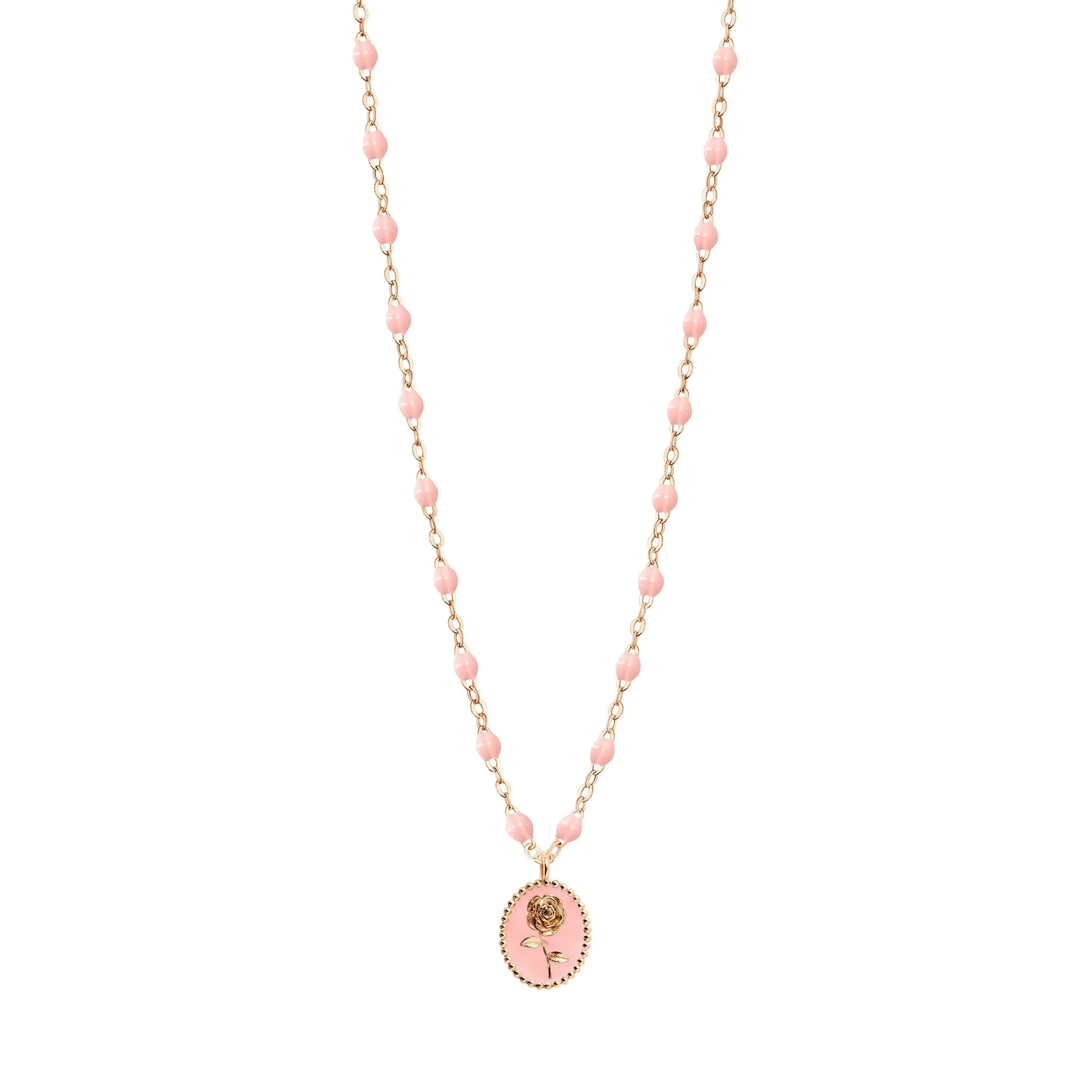 Baby Pink Rose Necklace, Rose Gold, 16.5"