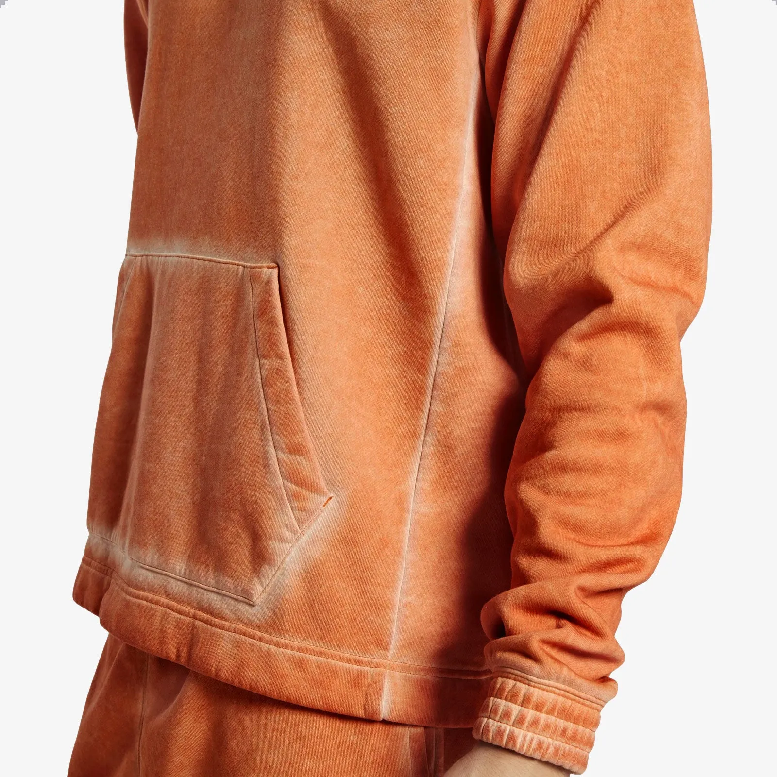 Basketball Court Top Bi-Dye Fleece Hoodie - Burnt Orange