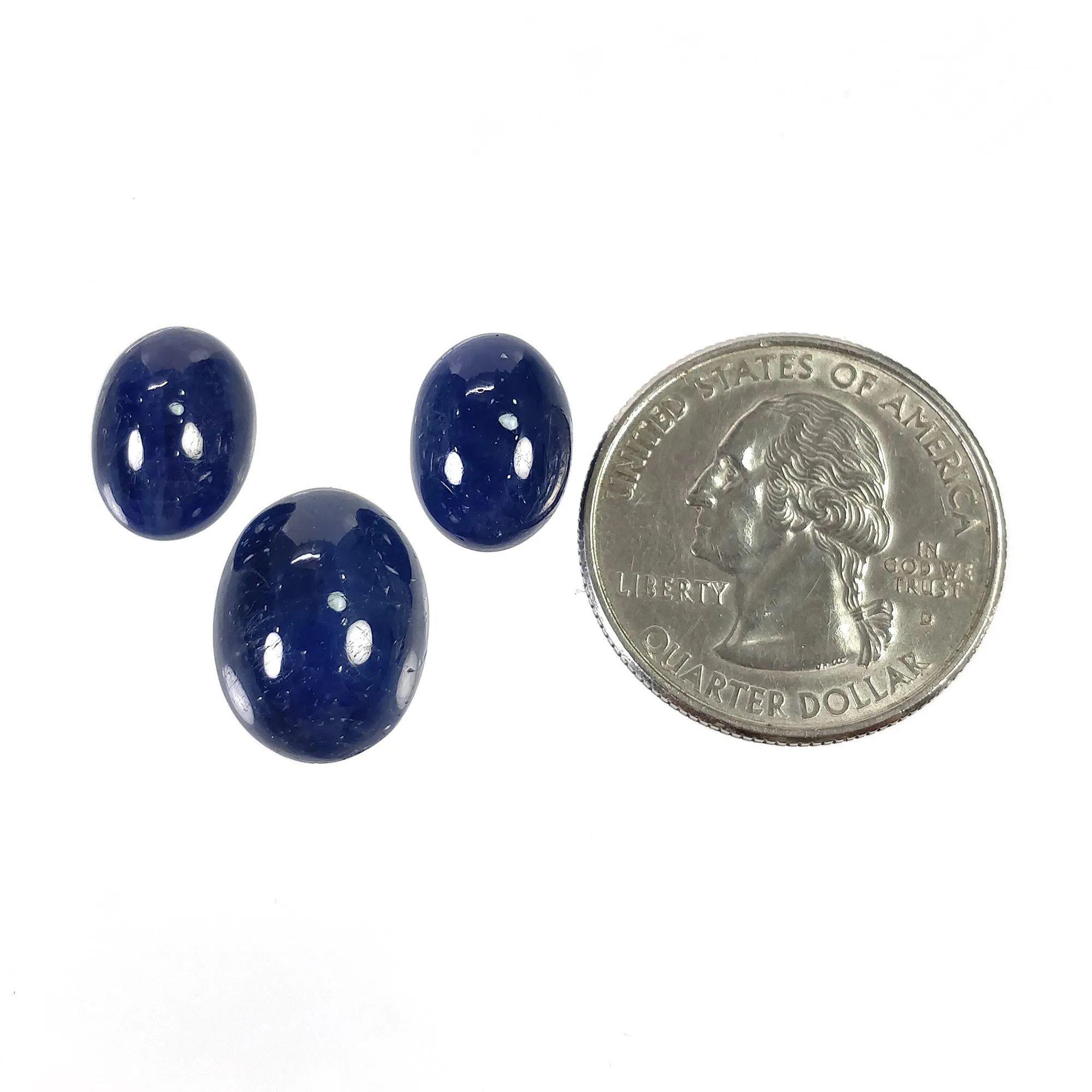 BLUE SAPPHIRE Gemstone Cabochon :31.55cts Natural Untreated Unheated Sapphire Oval Shape 12.5*9mm-15.5*12mm 3pc