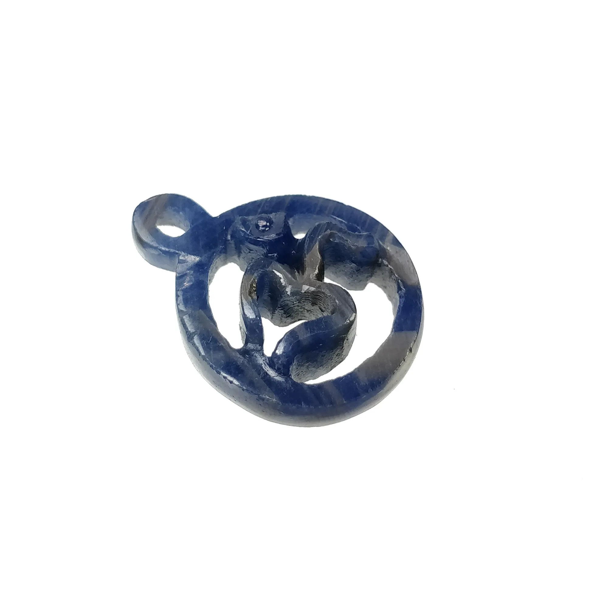 BLUE SAPPHIRE Gemstone Carving : 26.50cts Natural Untreated Unheated Sapphire Hand Carved OM 29*22mm (With Video)