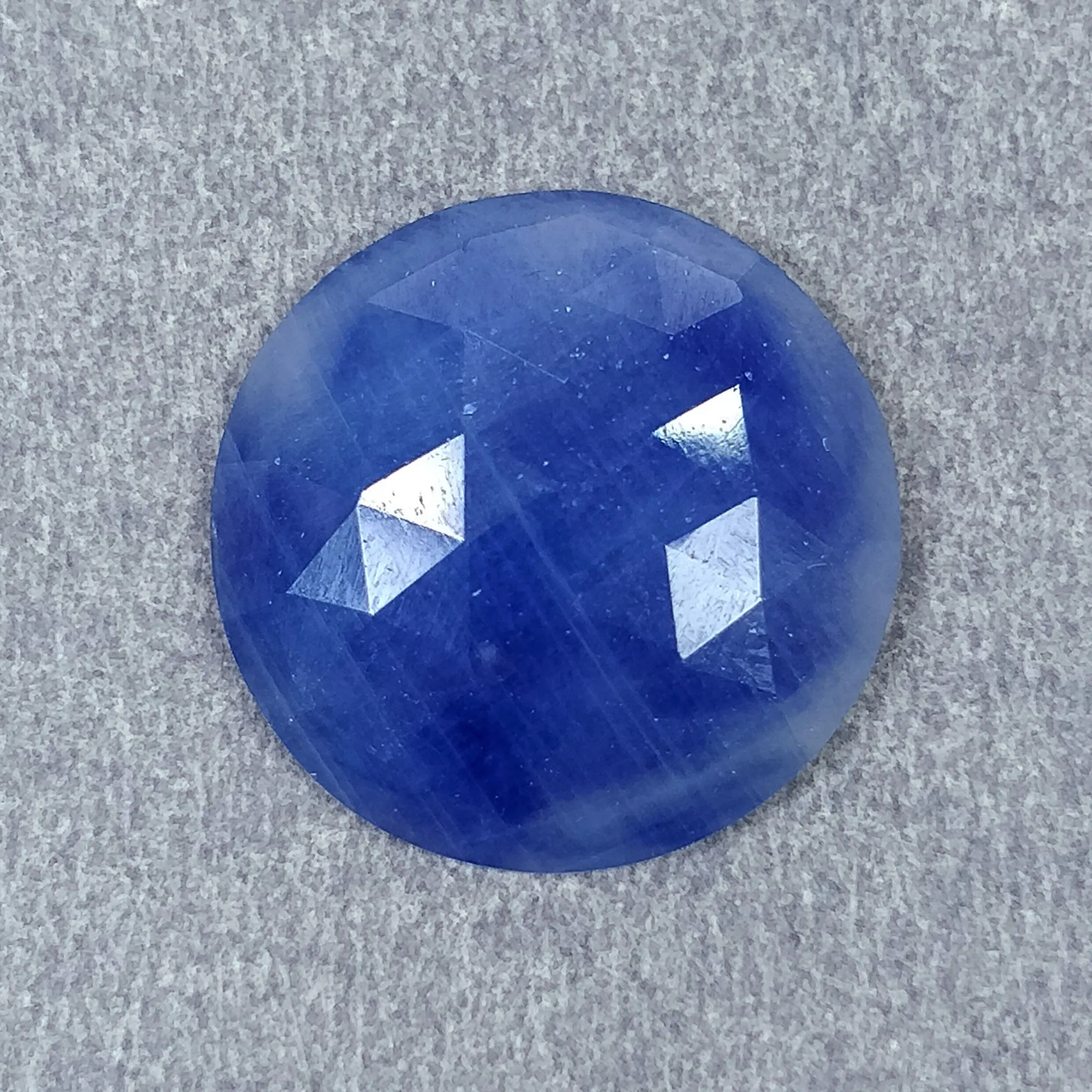 BLUE SAPPHIRE Gemstone Cut September Birthstone : 9.40cts Natural Untreated Unheated Sapphire Rose Cut Round Shape 16mm