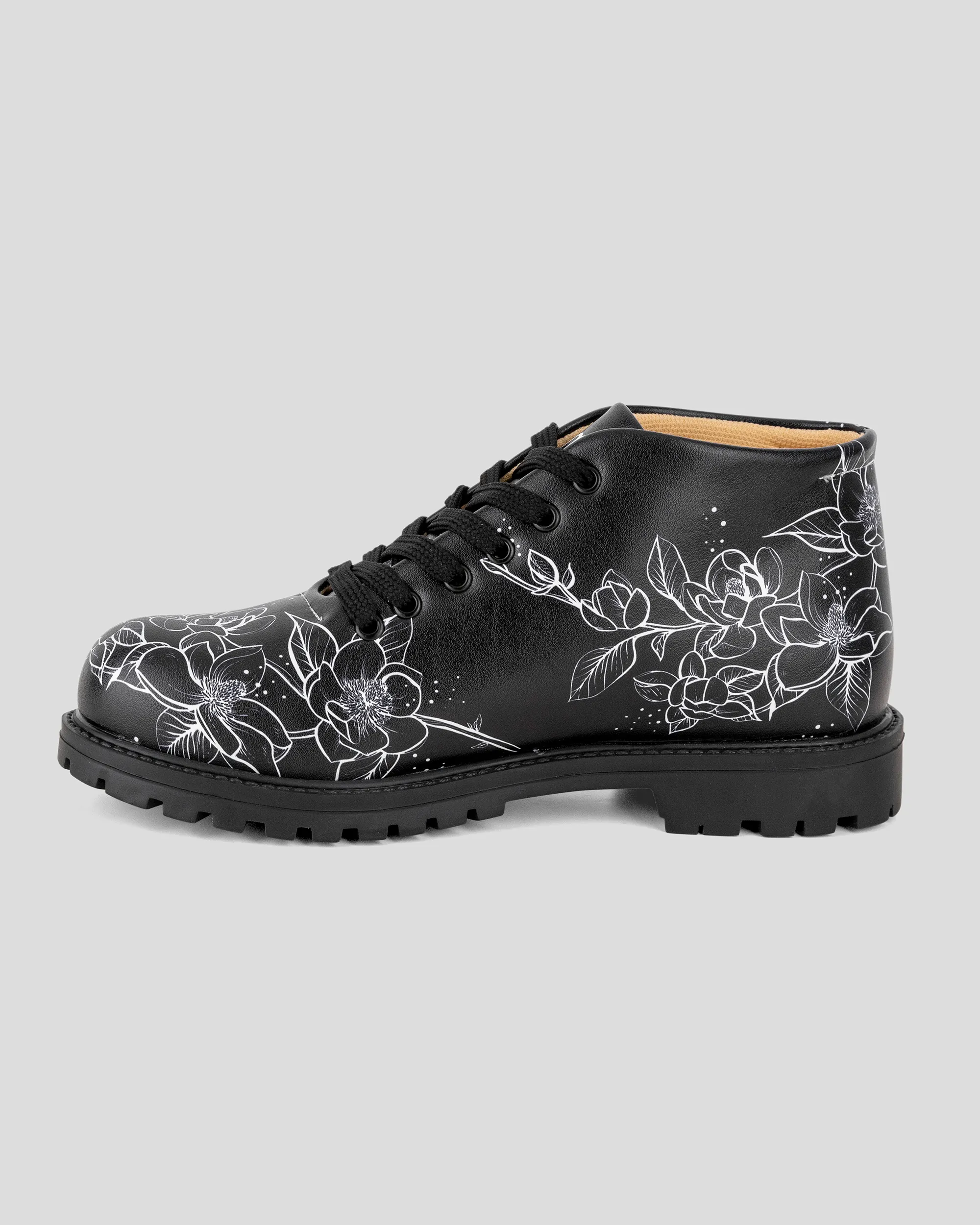 Botines Flores en Negro