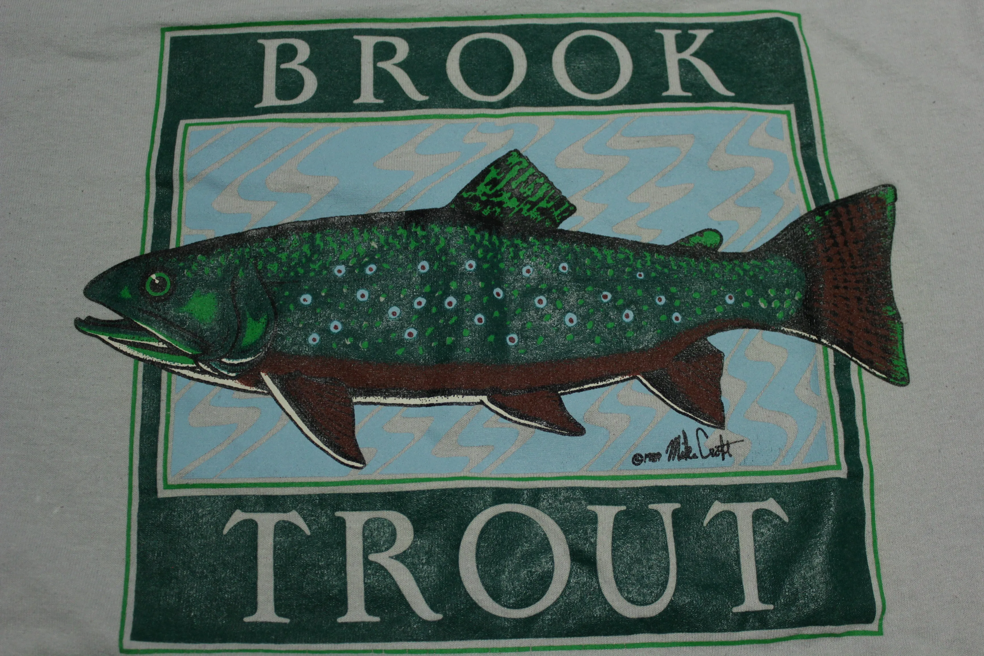 Brook Trout Vintage 1989 Jerzees 80's Single Stitch Thin Soft Graphic T-Shirt