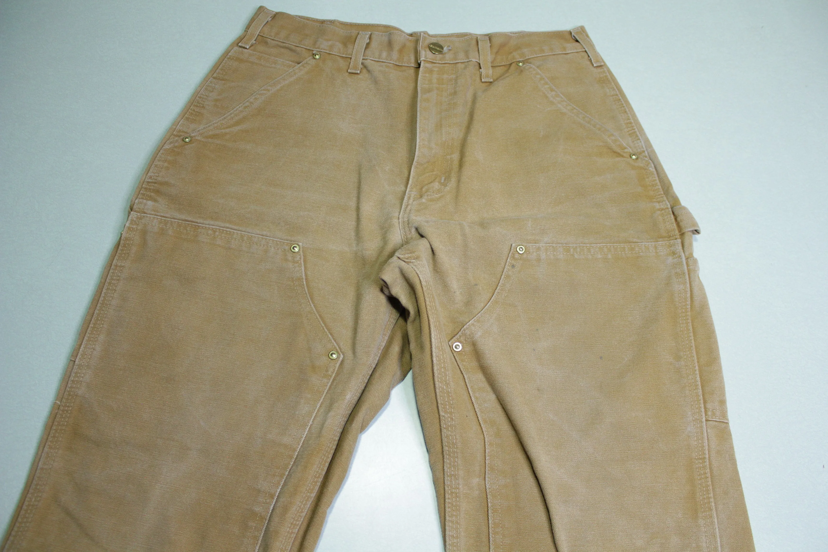 Carhartt Vintage Distressed B01 Double Knee Front Work Construction Utility Pants BRN