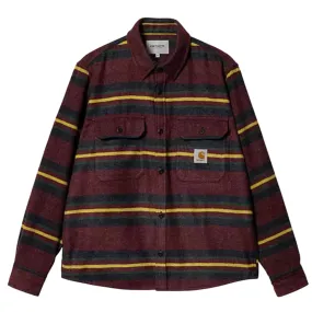 CARHARTT WIP Oregon Shirt Jac Starco Stripe Bordeaux