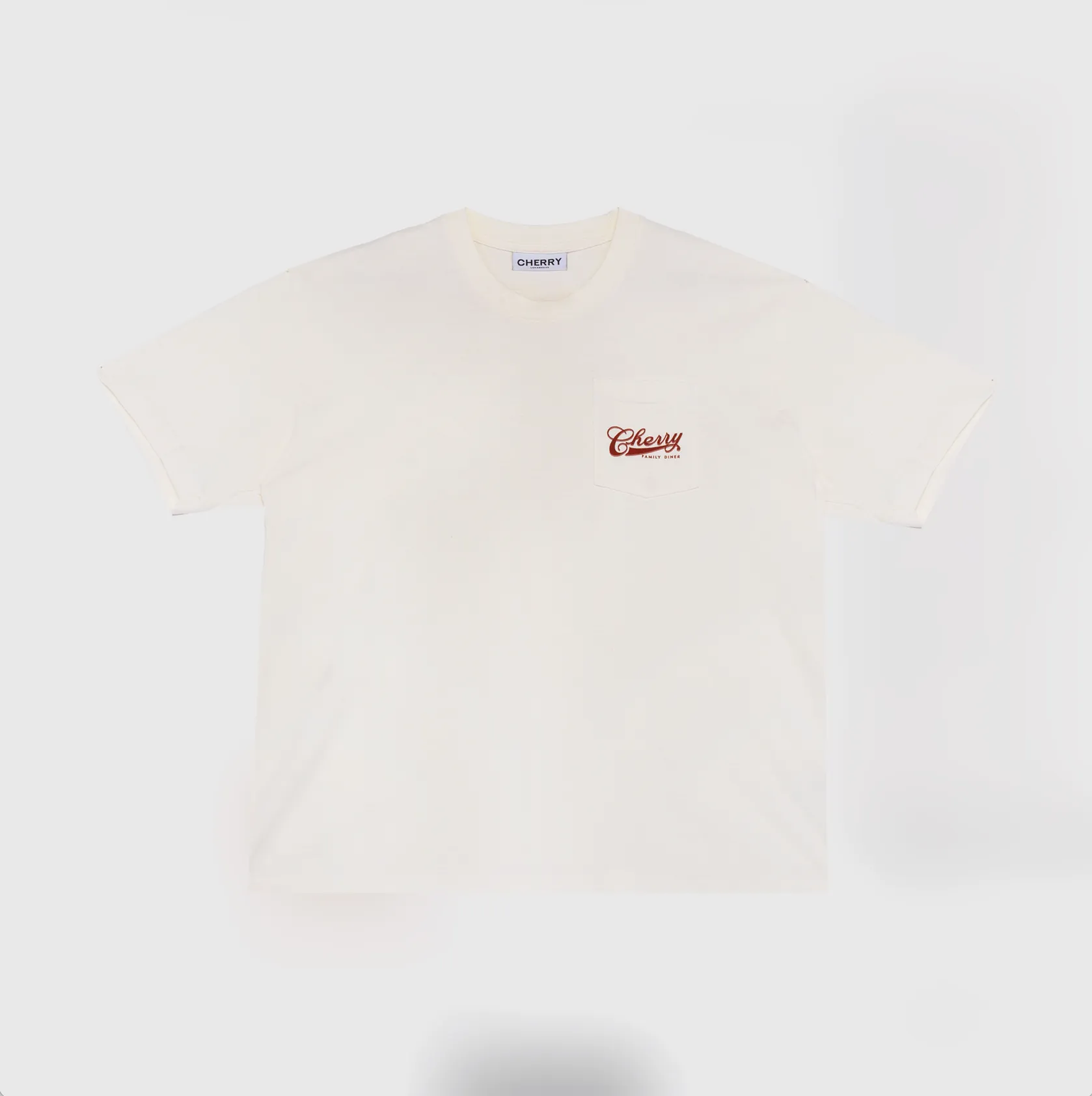 Cherry Diner S/S Pocket Tee (White)