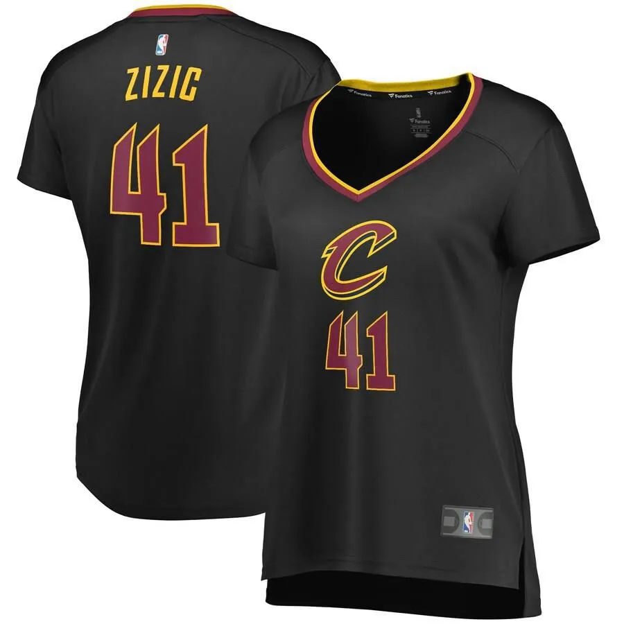 Cleveland Cavaliers Ante Zizic Fanatics Branded Replica Fast Break Player Statement Jersey Womens - Black | Ireland L7312U4