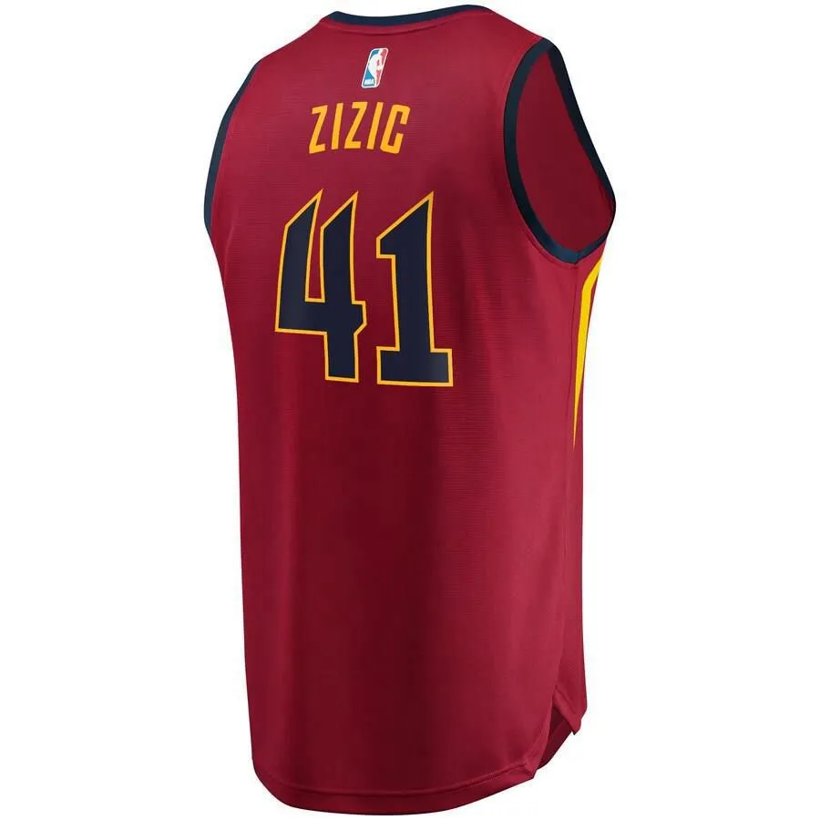 Cleveland Cavaliers Ante Zizic Fanatics Branded Replica Road Fast Break Icon Jersey Kids - Burgundy | Ireland U4104R3