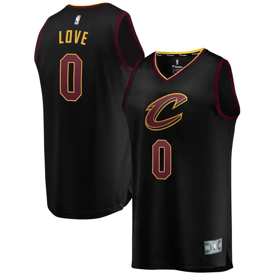 Cleveland Cavaliers Kevin Love Fanatics Branded Replica Fast Break Icon Jersey Kids - Black | Ireland G8337E9