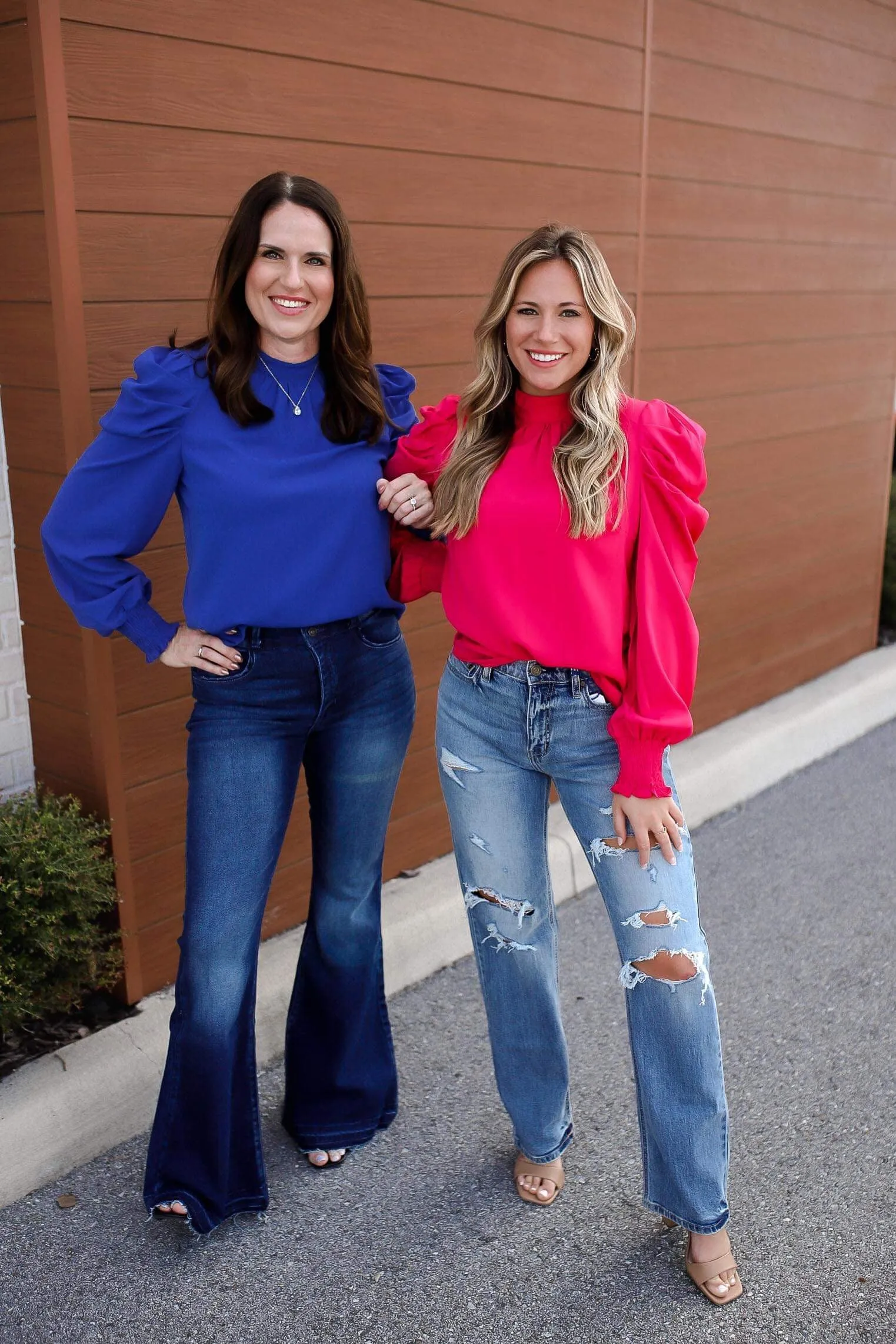 Comes from the Heart Mock Neck Blouse - Fuchsia