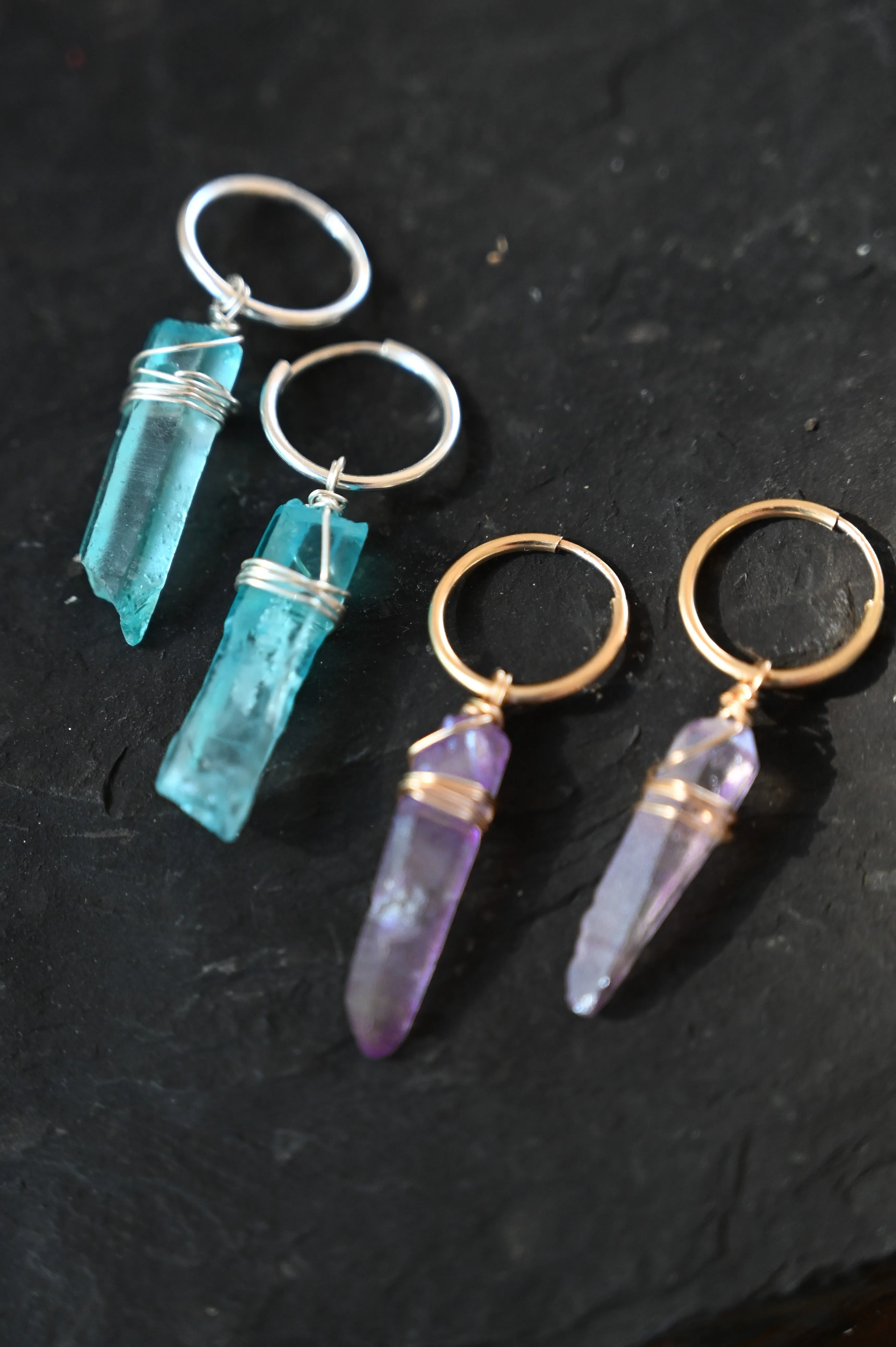 Crystal Power Huggie Hoop Earrings