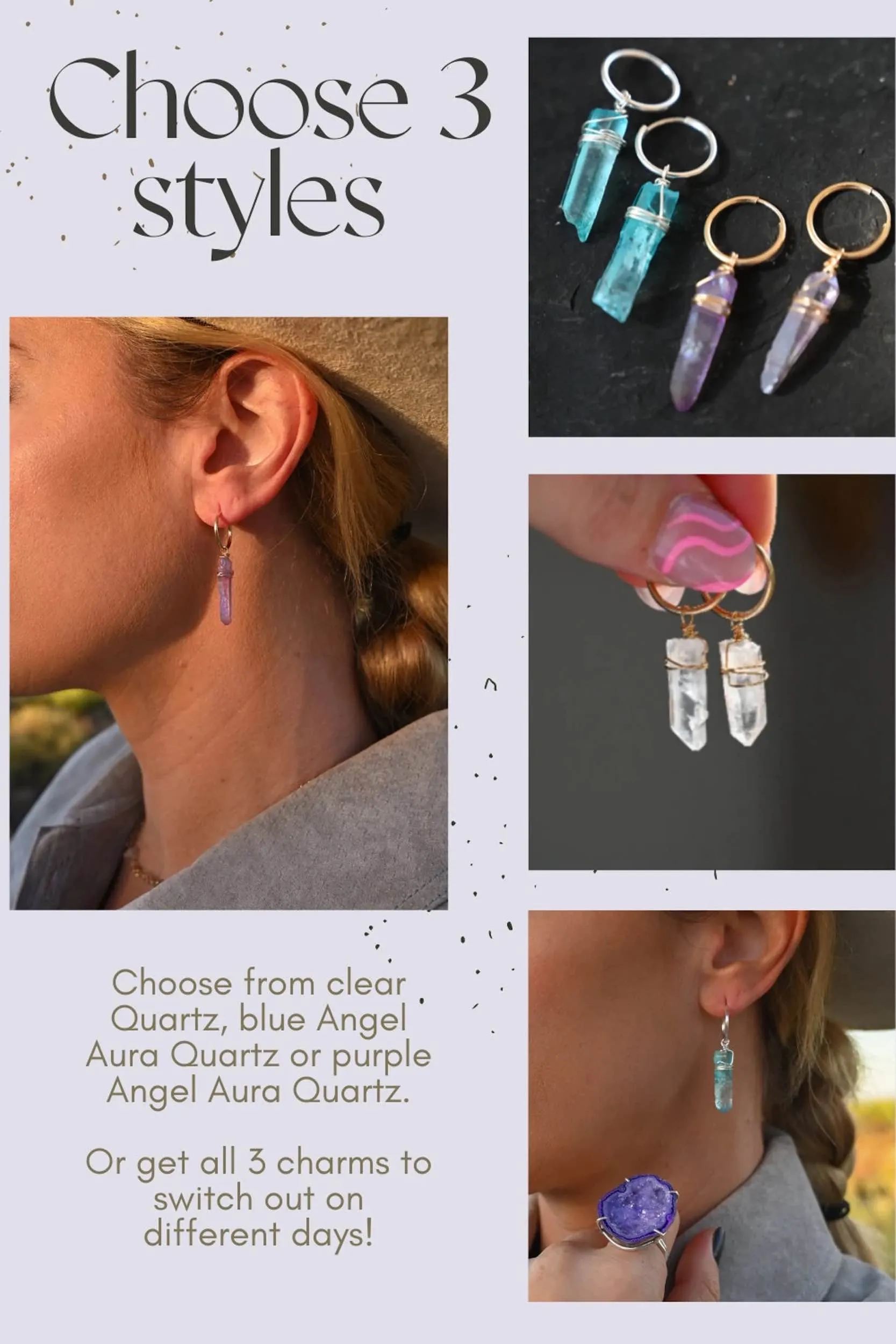 Crystal Power Huggie Hoop Earrings