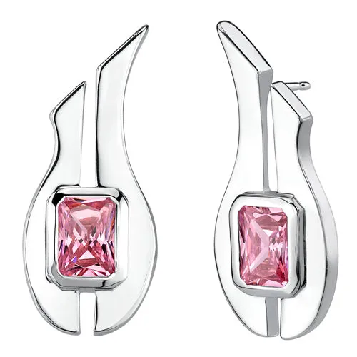 Cubic Zirconia Pendant Earrings Set Sterling Silver