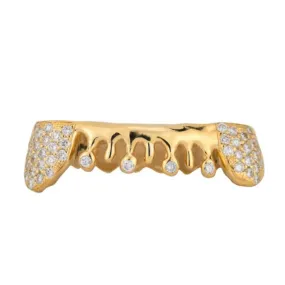 Custom 6 piece Diamond Drip Grillz with Diamond Fangs