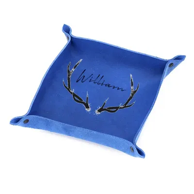 Custom Name Antlers Colorful Storage Tray PU leather Tray For Best Dad Father's Day Gift