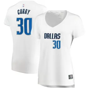 Dallas Mavericks Seth Curry Fanatics Branded Replica Fast Break Player Association Jersey Womens - White | Ireland V2727L1