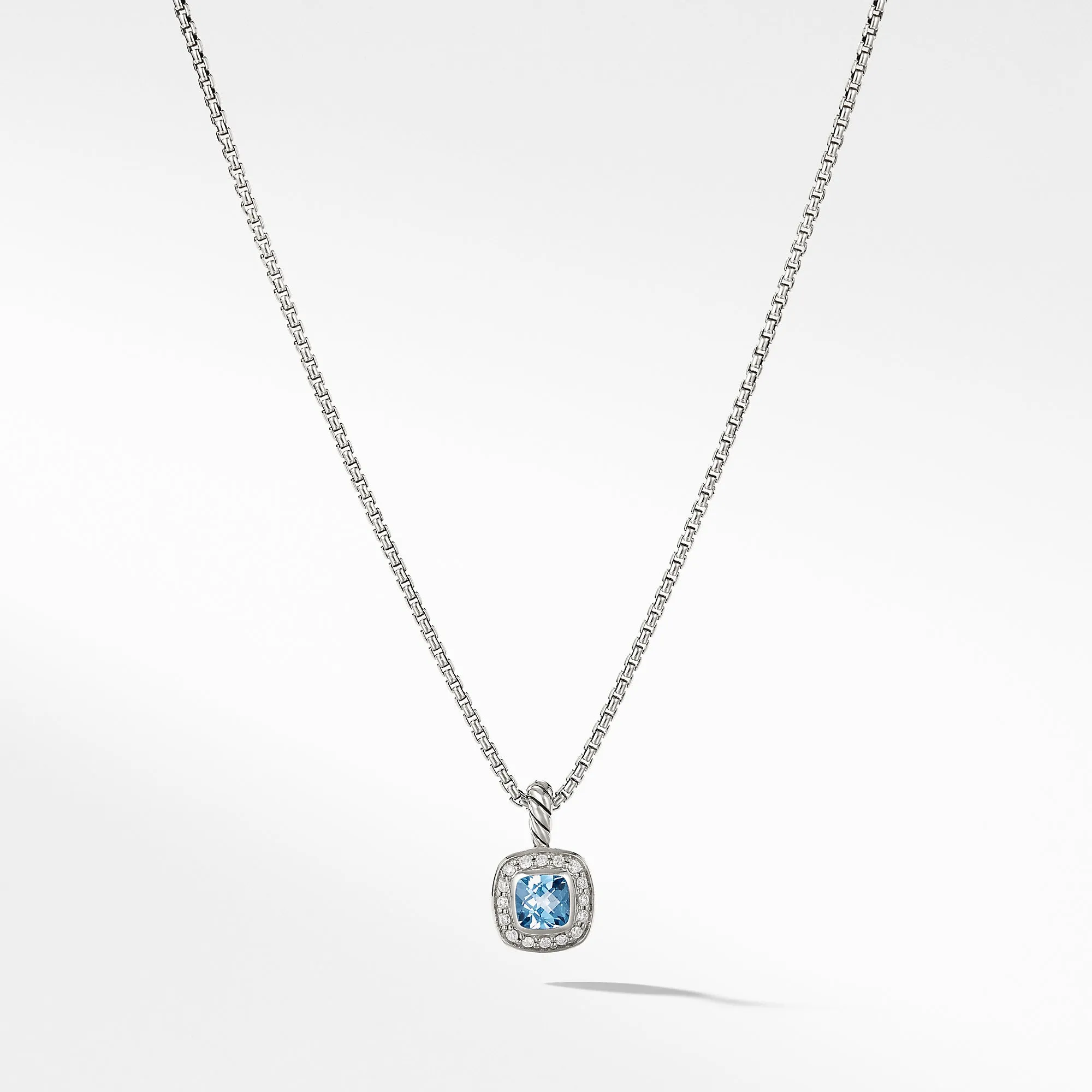 David Yurman Albion Kids Necklace with Blue Topaz and Diamonds, 4mm