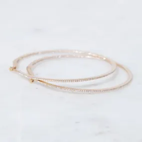 Diamond in 18k Gold Hoop Earrings