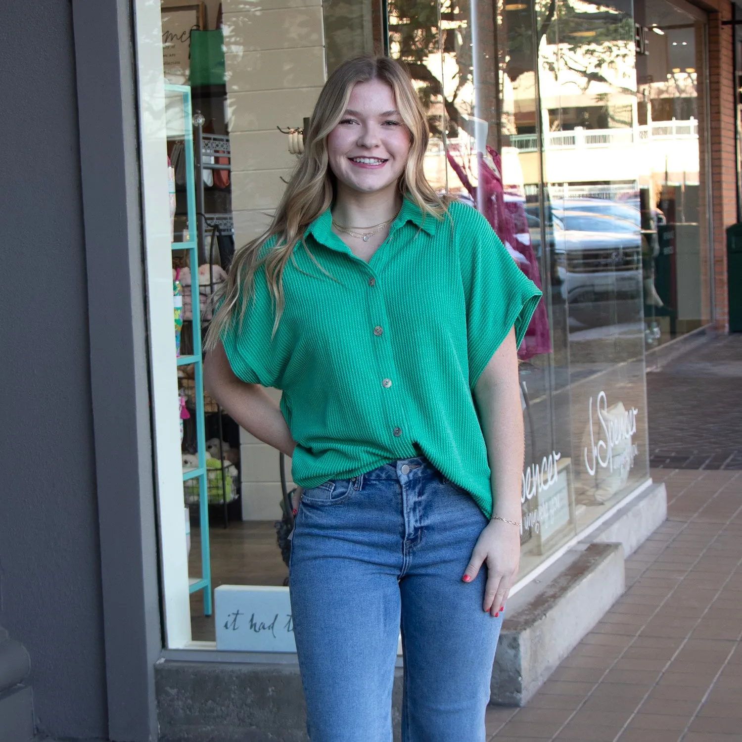 Dreamscicle Ribbed Shirt Green