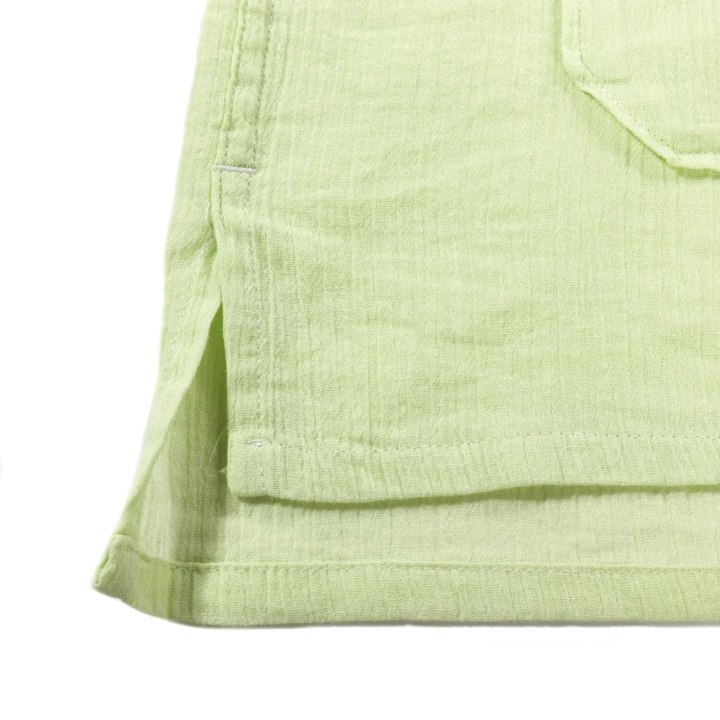 ENGINEERED GARMENTS CAMP SHIRT LIME COTTON CREPE