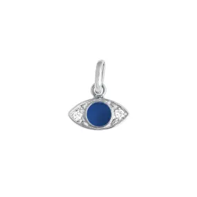 Eye Lapis Resin diamond pendant, White Gold