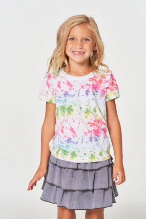 Girls rPET Vintage Jersey Ruffle Puff Sleeve Tee