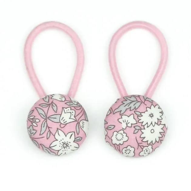 Gracie Liberty of London Set of Button Hair Ties In Pink