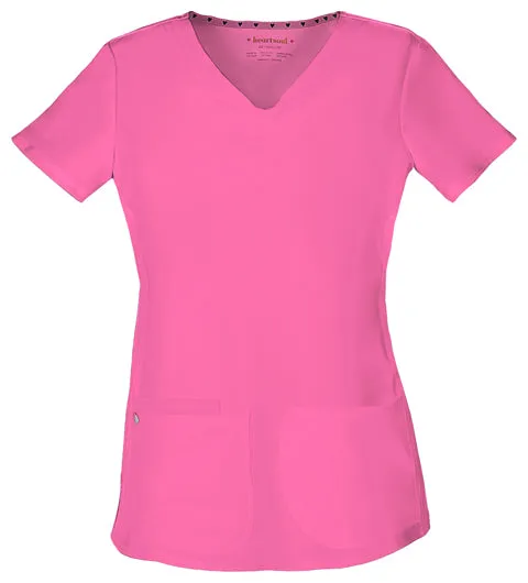 HeartSoul Break on Through Women's Pitter-Pat V-Neck Solid Scrub Top 20710