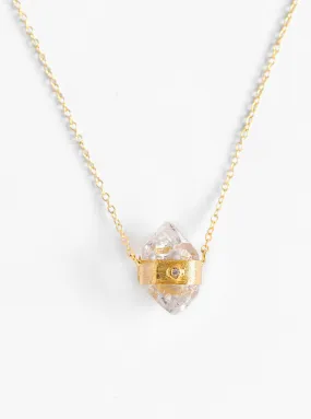 Herkimer Quartz with Diamond Necklace