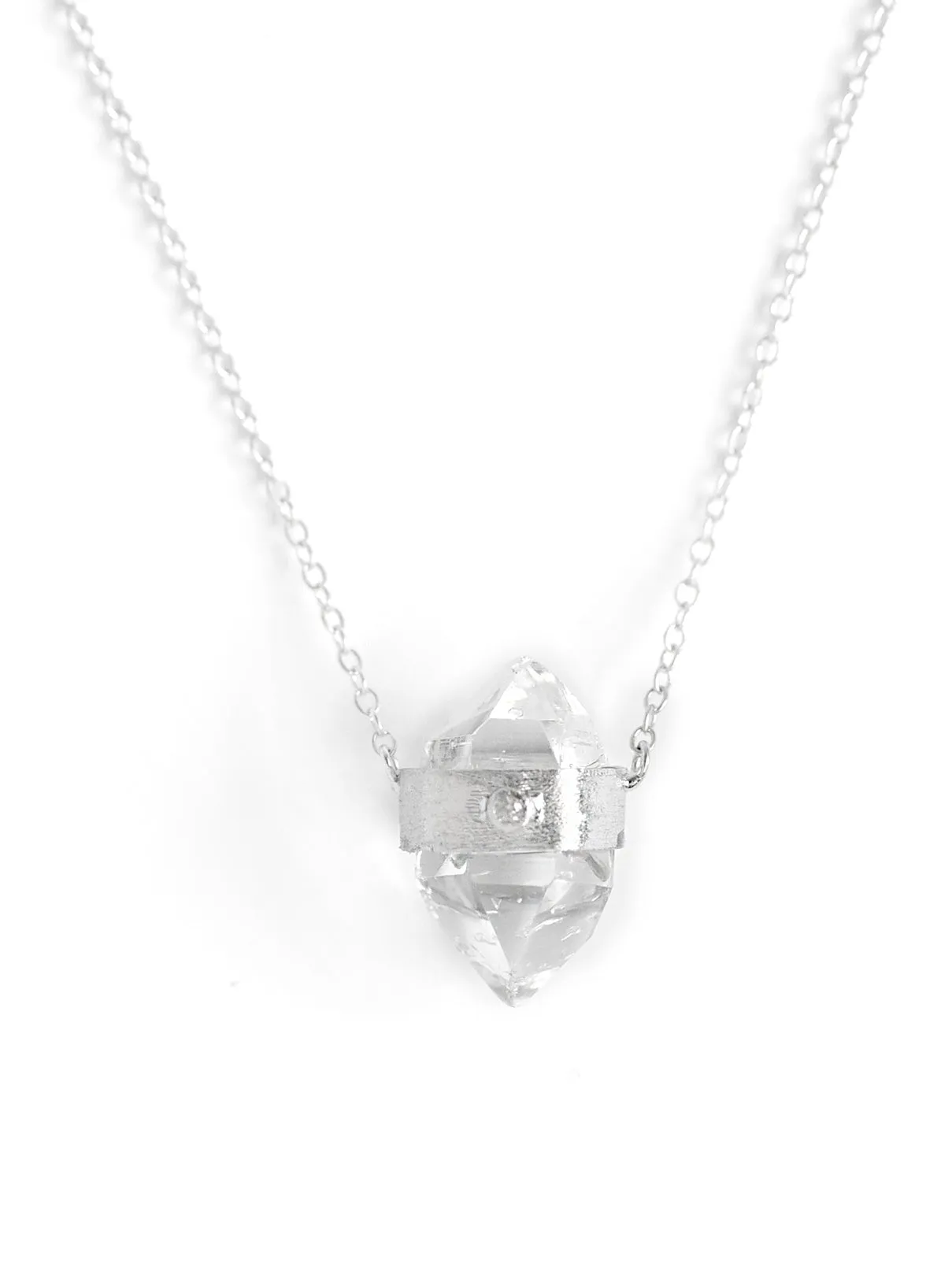 Herkimer Quartz with Diamond Necklace