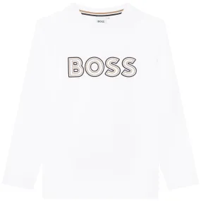 Hugo Boss Boys L/S Shirt w/Logo _White J25M17-10B