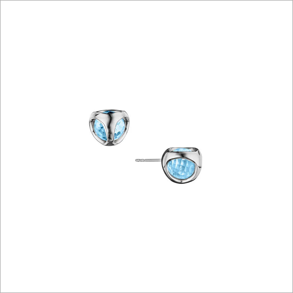 Icona Blue Topaz Stud Earrings in Sterling Silver